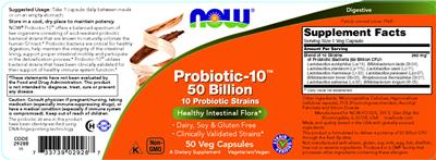Probiotic-10 50 Billion label