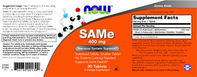 SAMe 400 mg label