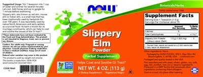 Slippery Elm Powder label