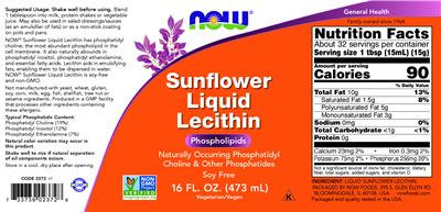 Sunflower Liquid Lecithin label