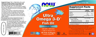 Ultra Omega 3-D Fish Oil label