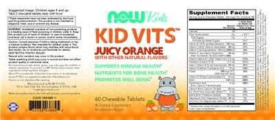 Kid Vits Juicy Orange label