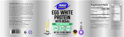 Egg White Protein Creamy Vanilla Flavor label