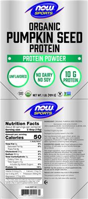 Organic Pumpkin Seed Protein Unflavored label