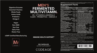 Men's Fermented Multivitamin label