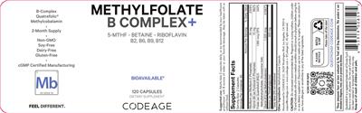 Methylfolate B Complex+ label