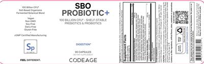 SBO Probiotic+ 100 Billion CFU label