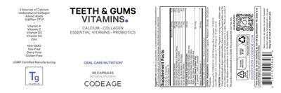 Teeth & Gums Vitamins label