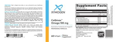 CoQmax Omega 100 mg label