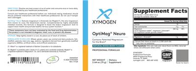 OptiMag Neuro Natural Mixed Berry Flavor label