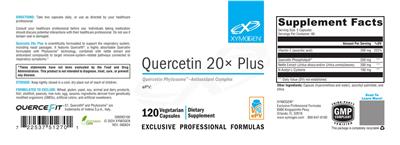 Quercetin 20x Plus label