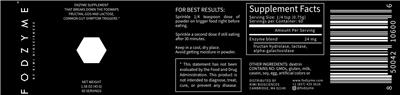 Enzyme Supplement label
