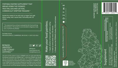 Enzyme Supplement label