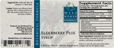 Elderberry Plus Syrup label
