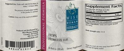 Hops Humulus Lup. label