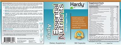 Daily Essential Nutrients Iron & Copper Free label