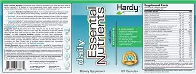 Daily Essential Nutrients with added Vitamers label