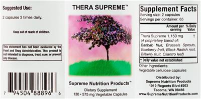 Thera Supreme 575 mg label