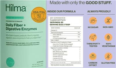 Daily Fiber + Digestive Enzymes label