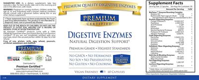 Digestive Enzymes label