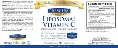 Liposomal Vitamin C label