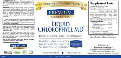 Liquid Chlorophyll MD label