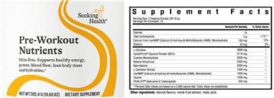 Pre-Workout Nutrients label