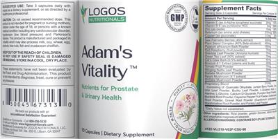 Adam's Vitality label