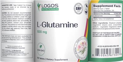 L-Glutamine 1000 mg label