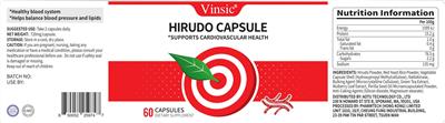 Hirudo Capsule label