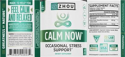 Calm Now label