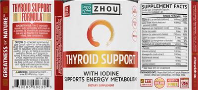 Thyroid Support with Iodine label