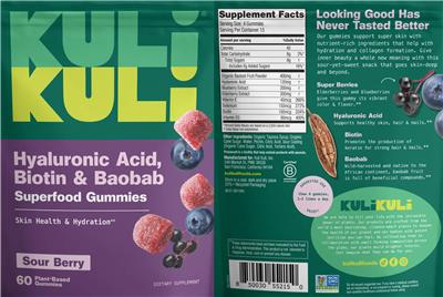 Superfood Gummies Sour Berry label