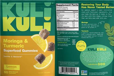 Superfood Gummies Lemon Flavored label
