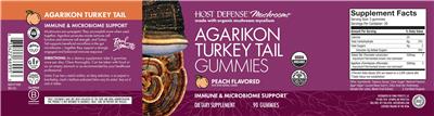 Agarikon Turkey Tail Gummies Peach Flavored label