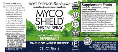 Myco Shield Spray Peppermint label