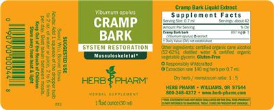Cramp Bark label