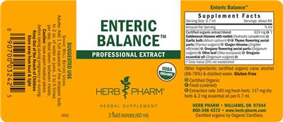 Enteric Balance label