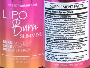 Lipo Burn Slimming label