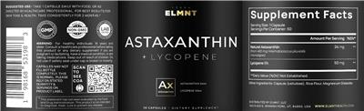Astaxanthin + Lycopene label