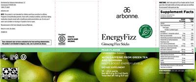 EnergyFizz Pear Flavor label