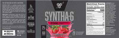 Syntha-6 Edge Strawberry Milkshake label