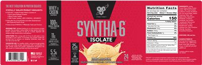 Syntha-6 Isolate Vanilla Ice Cream label