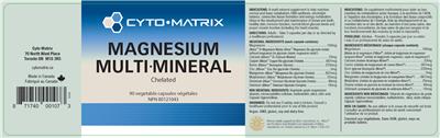 Magnesium Multi-Mineral label