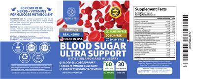 Blood Sugar Ultra Support label