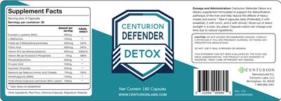 Centurion Defender Detox label