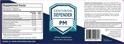 Centurion Defender PM label