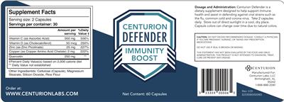 Centurion Defender Immunity Boost label
