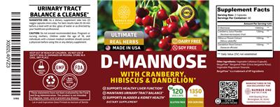 D-Mannose 1350 mg label