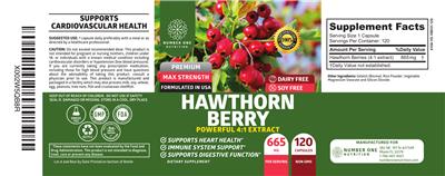 Hawthorn Berry 665 mg label